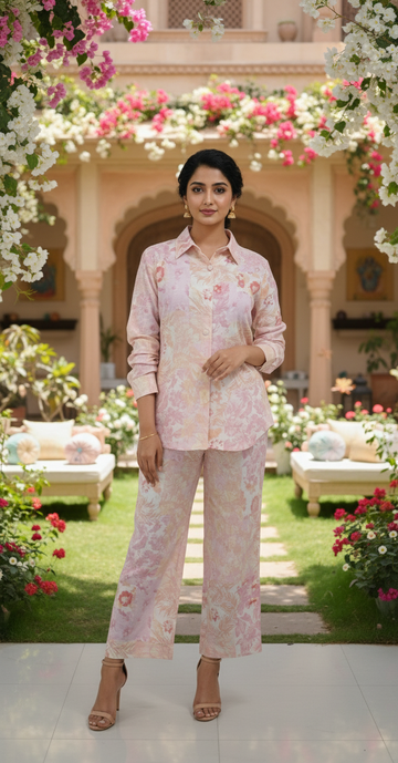 BLUSH THEORY cotton coord set for women