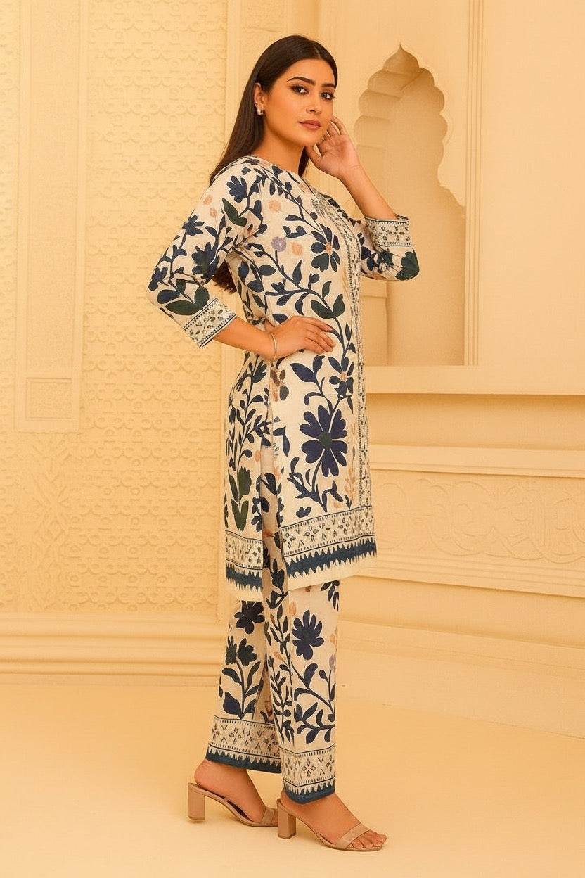 BLUE BLOOM ethnic daily wear coord set for women