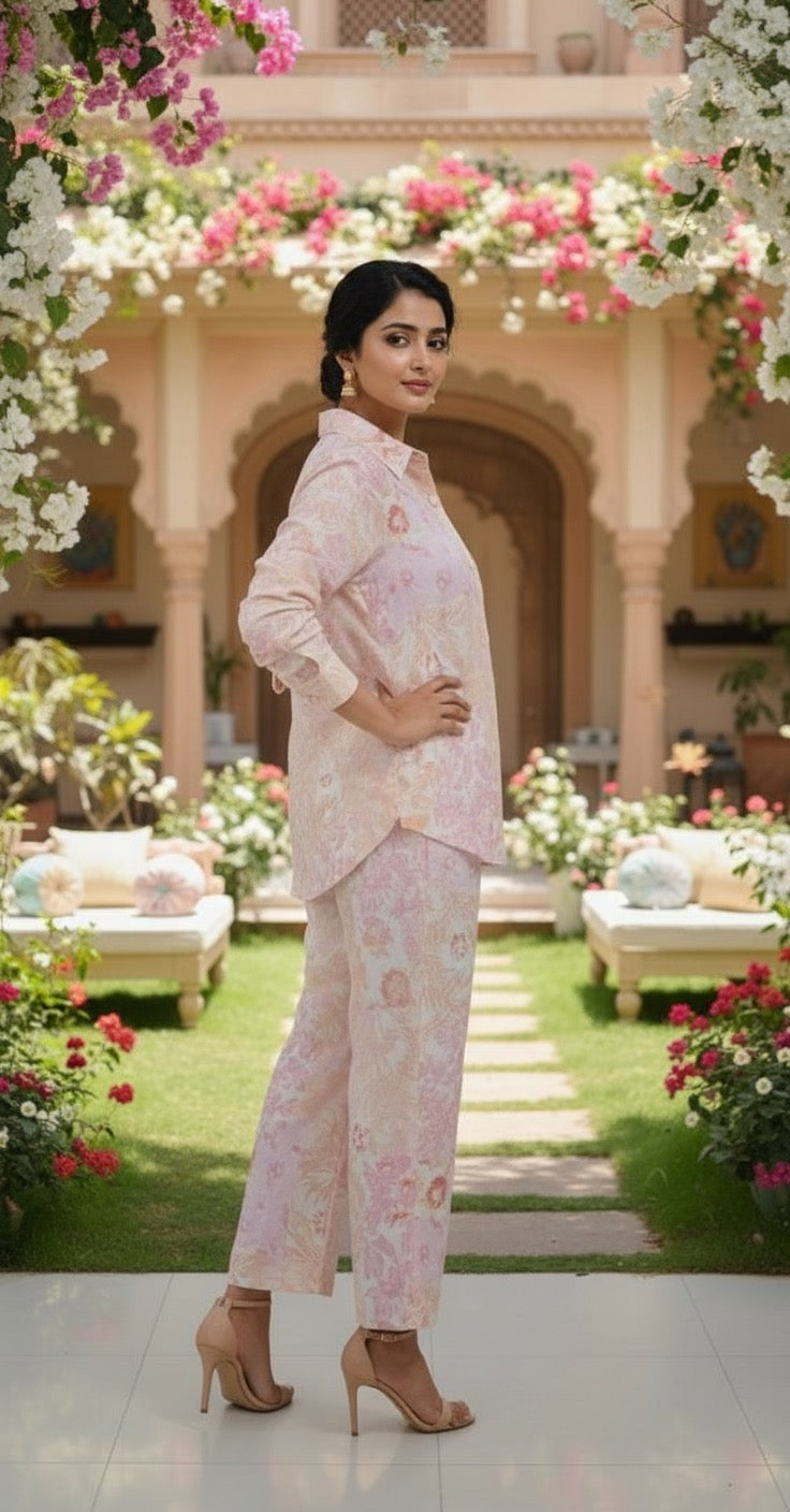 BLUSH THEORY cotton coord set for women