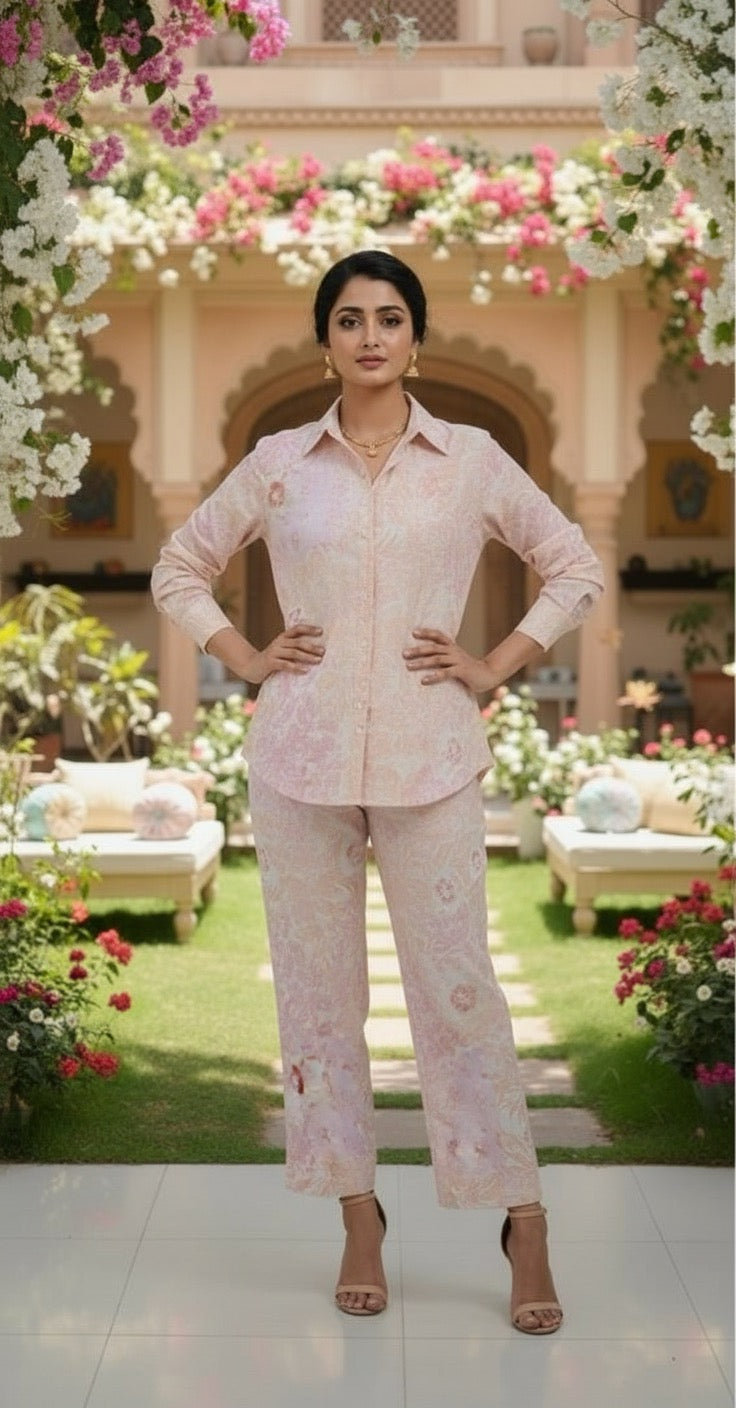 BLUSH THEORY cotton coord set for women
