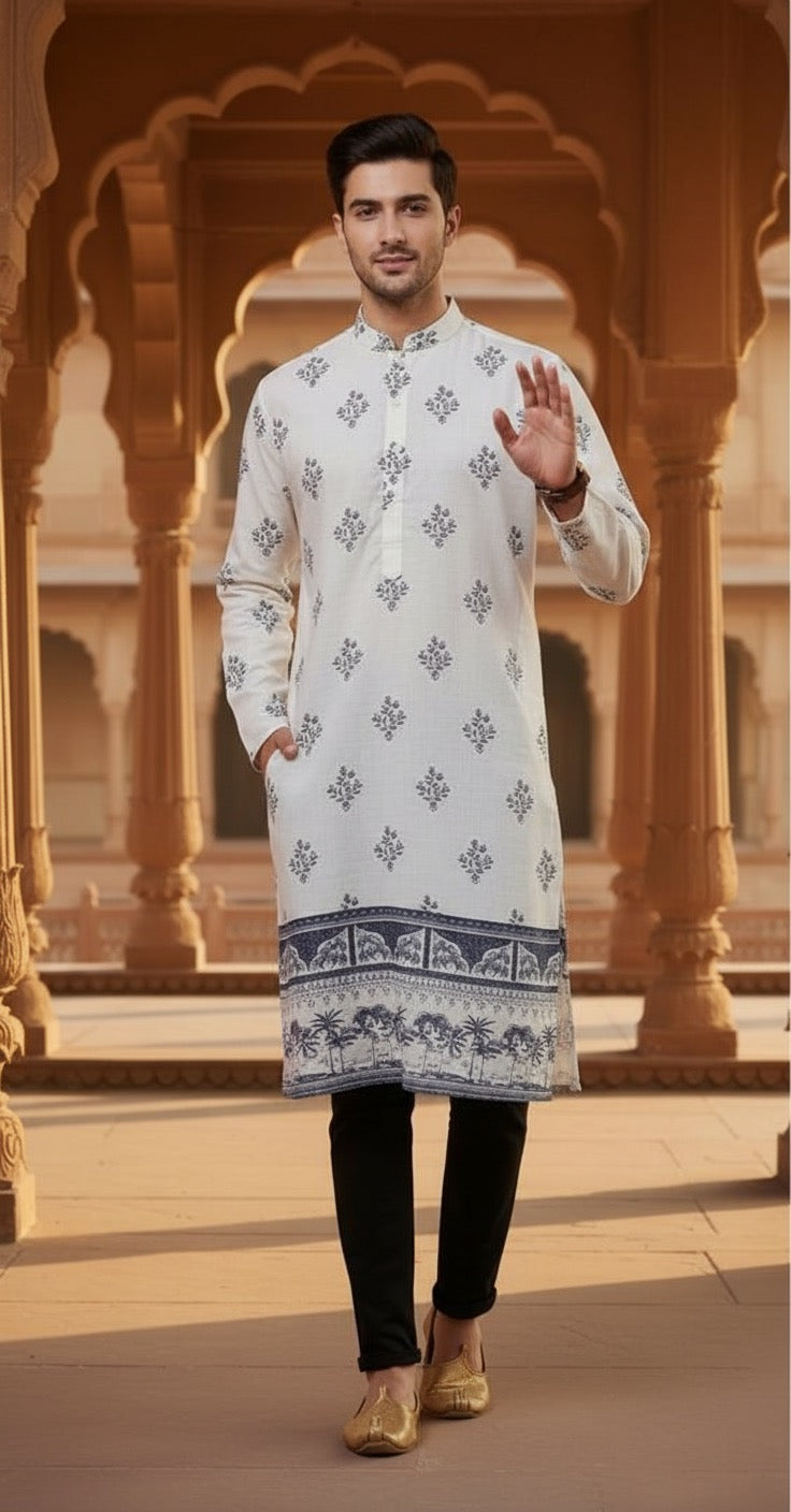 INDIGO ESCAPE cotton kurta for men
